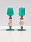 Postmodern Teal, Red and Gold Liqueur Glasses attributed to Salviati, Murano, Italy, 1980s, Set of 2, Image 1