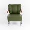 Butaca Bauhaus vintage de cuero verde, años 30, Imagen 2
