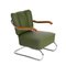 Vintage Bauhaus Sessel aus Grünem Leder, 1930er 1