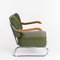 Butaca Bauhaus vintage de cuero verde, años 30, Imagen 3