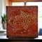 Mid-Century Large Spanish Glazed Terracota Ceramic Natur Morte Art Tile, 1950s, Image 4