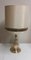 Lampe de Bureau Vintage avec Socle en Laiton et Abat-jour en Tissu Crème, Allemagne, 1970s 1