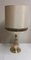 Vintage German Table Lamp with Brass Base and Cream-Colored Fabric Shade, 1970s 1