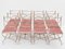 12 Curule Chairs in Steel, Brass & Pink Velvet from Maison Jansen, 1960s, Set of 12 10