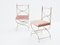12 Curule Stühle aus Stahl, Messing & rosa Samt von Maison Jansen, 1960er, 12 Set 6