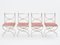 12 Sillas Curule de acero, latón y terciopelo rosa de Maison Jansen, años 60. Juego de 12, Imagen 1