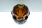 Mid-Century Modern Biomorphic-Shaped Handmade Crystal Vase in Amber and Brown attributed to Börne Augustsson for Åseda, Sweden 4