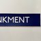 Ultra Embankment Blue and White Cartridge Paper London Underground Sign, 1970s 2