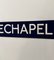 Ultra Whitechapel London Underground Schild mit Patronenpapier in Blau & Weiß, 1970er 4