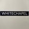 Ultra Whitechapel Blue and White Cartridge Paper London Underground Sign, 1970s 1