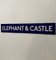 Ultra Elephant & Castle Blue and White Cartridge Paper London Underground Sign, 1970s 2