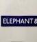 Ultra Elephant & Castle Blau-weißes Patronenpapier London Underground Sign, 1970er 3