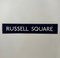 Ultra Russel Square London Underground Schild mit Patronenpapier in Blau & Weiß, 1970er 1