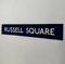 Ultra Russel Square London Underground Schild mit Patronenpapier in Blau & Weiß, 1970er 5