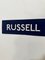 Ultra Russel Square London Underground Schild mit Patronenpapier in Blau & Weiß, 1970er 2