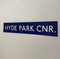 Ultra Hyde Park Corner Blue and White Cartridge Paper London Underground Sign, 1970s 5