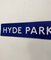 Ultra Hyde Park Corner Blue and White Cartridge Paper London Underground Sign, 1970s 2