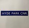 Ultra Hyde Park Corner Blue and White Cartridge Paper London Underground Sign, 1970s, Image 1