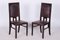 Czech Cubist Chairs in Oak and Red Leather by Josef Gočár, 1910s, Set of 4, Image 8
