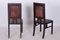 Czech Cubist Chairs in Oak and Red Leather by Josef Gočár, 1910s, Set of 4 2