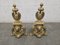 Gilded Bronze Lions Head Andirons, 19th Century, Set of 2 7