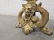 Gilded Bronze Lions Head Andirons, 19th Century, Set of 2 6