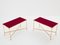 Bamboo, Brass and Red Lacquer End Tables from Maison Baguès, 1960s, Set of 2, Image 1