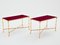 Bamboo, Brass and Red Lacquer End Tables from Maison Baguès, 1960s, Set of 2 4