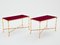 Bamboo, Brass and Red Lacquer End Tables from Maison Baguès, 1960s, Set of 2, Image 4