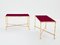 Tables d'Appoint en Bambou, Laiton et Laque Rouge de Maison Baguès, 1960s, Set de 2 9