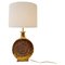 Goldene italienische Mid-Century Tischlampe aus Keramik 1