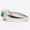 Vintage 18k White Gold Ring with Marquise-Cut Diamonds and Emerald, 1980s 5