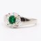 Vintage 18k White Gold Ring with Marquise-Cut Diamonds and Emerald, 1980s 4