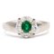 Vintage 18k White Gold Ring with Marquise-Cut Diamonds and Emerald, 1980s 1