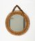 Mid-Century Round Rattan and Bamboo Wall Mirror with Chain, Italy, 1960s 8