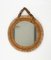 Mid-Century Round Rattan and Bamboo Wall Mirror with Chain, Italy, 1960s, Image 8