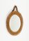 Mid-Century Round Rattan and Bamboo Wall Mirror with Chain, Italy, 1960s, Image 2