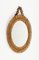 Mid-Century Round Rattan and Bamboo Wall Mirror with Chain, Italy, 1960s 3