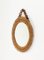 Mid-Century Round Rattan and Bamboo Wall Mirror with Chain, Italy, 1960s, Image 6