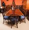 Vintage Three Pillar Mahogany Dining Table and Chairs, 1980s, Set of 15 2