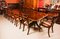 Vintage Three Pillar Mahogany Dining Table with Chairs, 1980s, Set of 15, Image 20