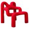 Vintage Postmodern Red Lounge Chair by Terje Ekstrom, Norway, 1980s, Image 1