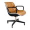 Vintage Chrome and Tufted Brown Leather Office Chair by Charles Pollock for Knoll, 1975, Image 1