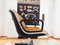 Vintage Bürostuhl aus Chrom & Kapitoniertem Braunem Leder von Charles Pollock für Knoll, 1975 5