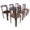 Vintage Dark Wooden Dining Chairs by Bruno Rey for Dietiker, 1970s, Set of 6 1