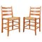 Swedish Pine Ladder Back Chairs with Rope Woven Seats, 1970s 1