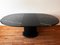 Vintage Marble and Ebonized Wood Oval Extendable Dining Table, 1980s 3