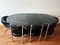 Vintage Marble and Ebonized Wood Oval Extendable Dining Table, 1980s 6