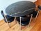 Vintage Marble and Ebonized Wood Oval Extendable Dining Table, 1980s 11