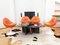 Vintage Swedish Orange Leather Venus Chairs by Börje Johanson, 1960s, Set of 2, Image 2